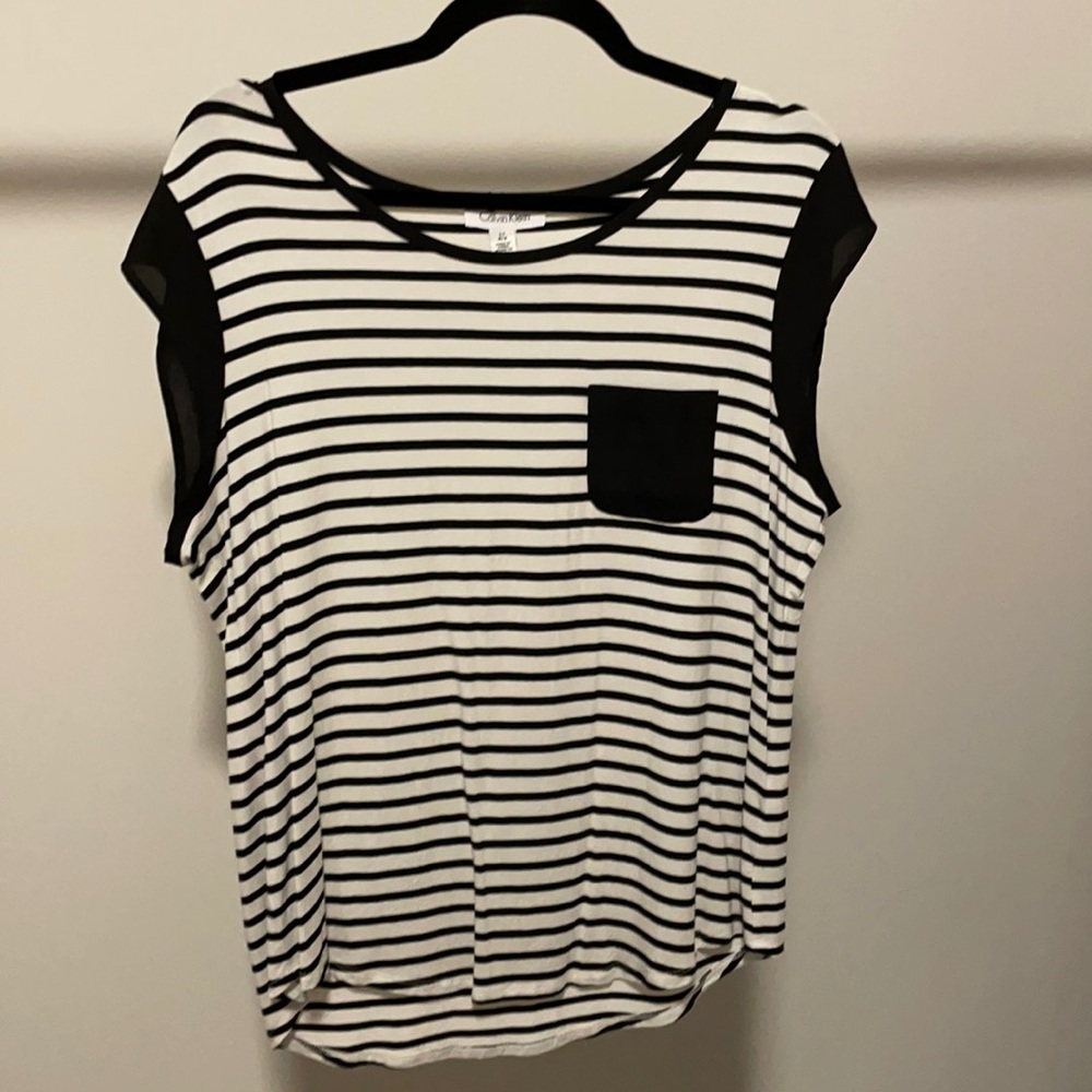 Black and white striped top
